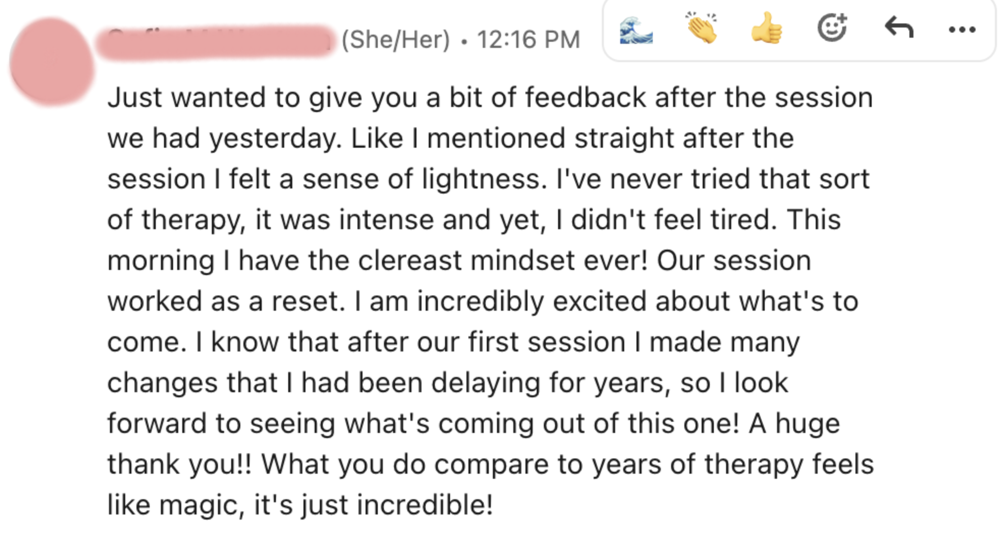 hypnosis testimonial